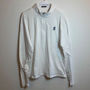Mens‎ Turtleson White Long Sleeve 1/4 Zip Pullover Golf Shirt Size L